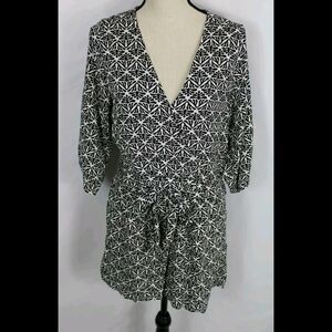 ESCAPADA LIVING S/S NAOMI ROMPER WHITE BLACK TURKS